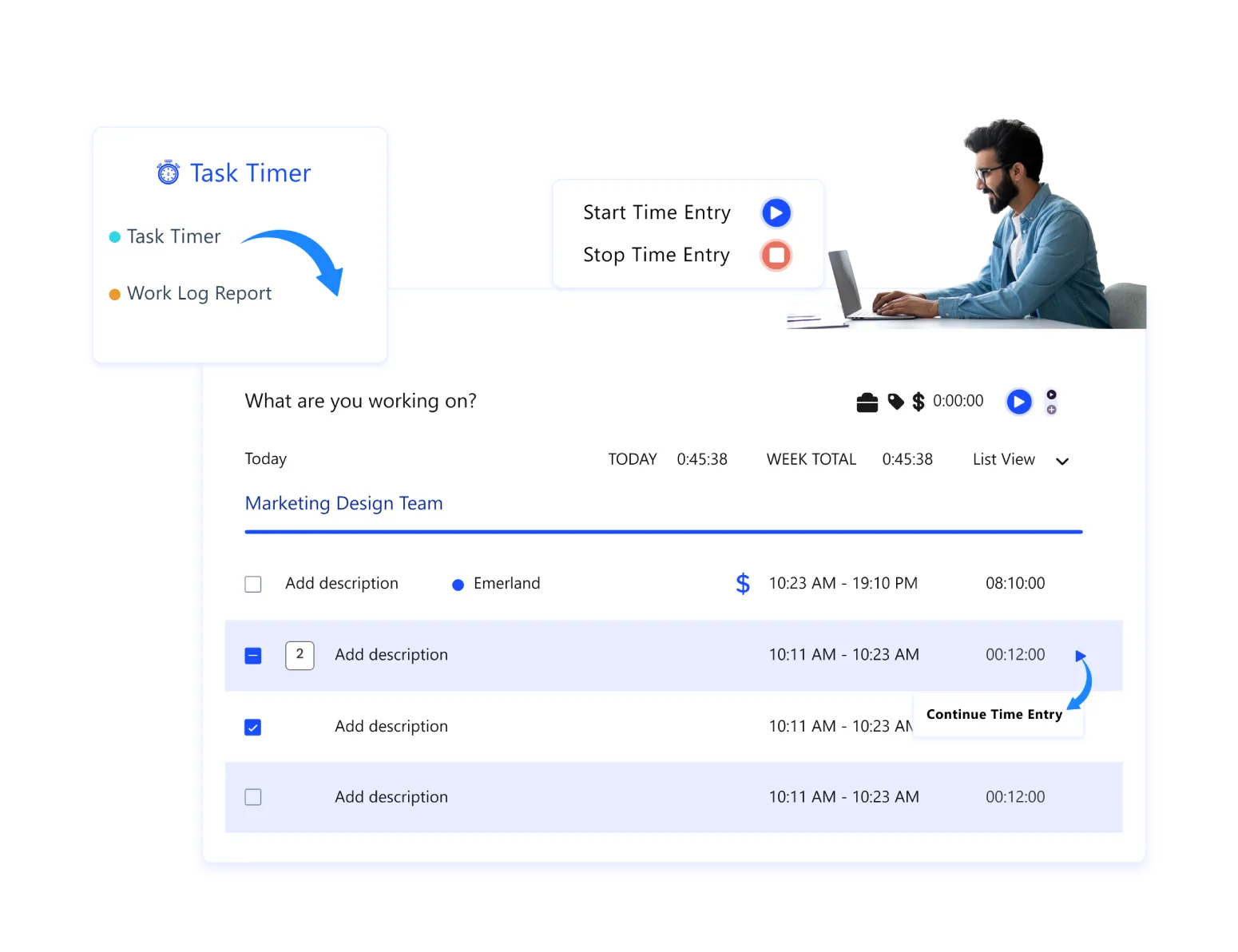 task timer dashboard